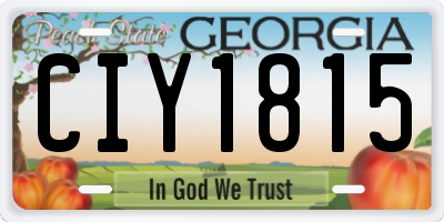 GA license plate CIY1815