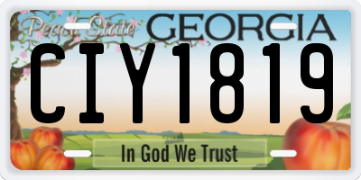 GA license plate CIY1819