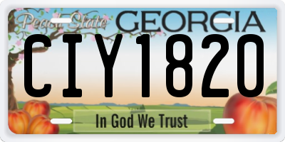 GA license plate CIY1820