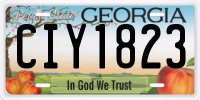 GA license plate CIY1823