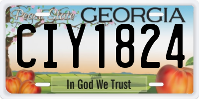 GA license plate CIY1824