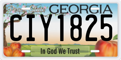 GA license plate CIY1825