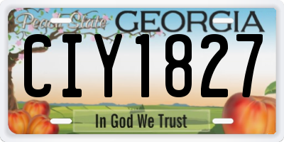 GA license plate CIY1827