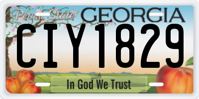 GA license plate CIY1829