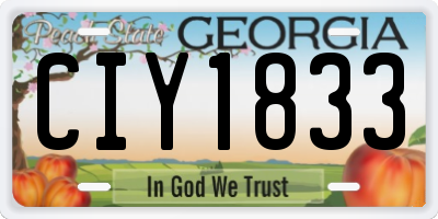 GA license plate CIY1833
