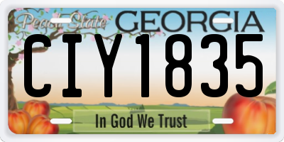 GA license plate CIY1835