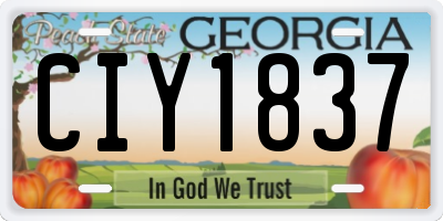 GA license plate CIY1837