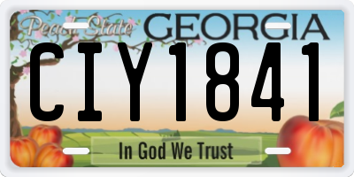 GA license plate CIY1841