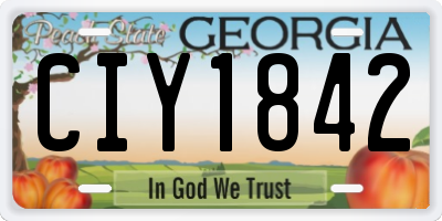 GA license plate CIY1842