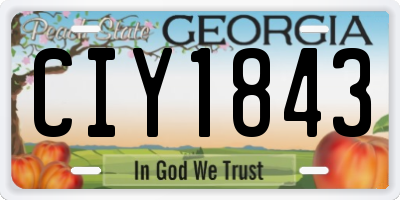 GA license plate CIY1843