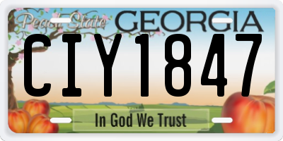 GA license plate CIY1847