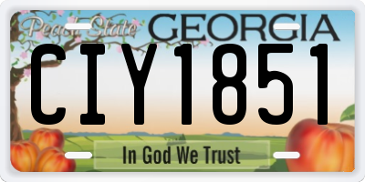 GA license plate CIY1851