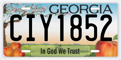 GA license plate CIY1852