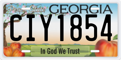 GA license plate CIY1854
