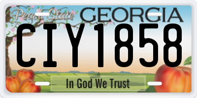 GA license plate CIY1858