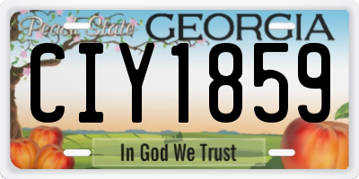 GA license plate CIY1859
