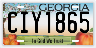 GA license plate CIY1865