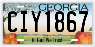 GA license plate CIY1867