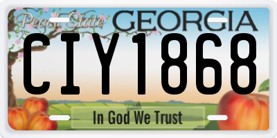 GA license plate CIY1868