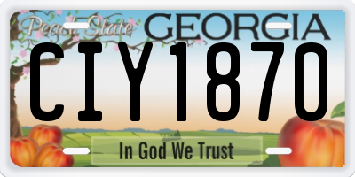GA license plate CIY1870