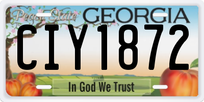 GA license plate CIY1872