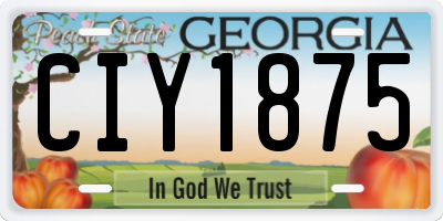 GA license plate CIY1875