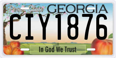 GA license plate CIY1876