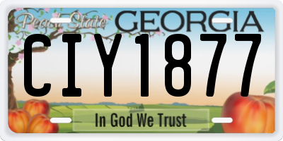 GA license plate CIY1877