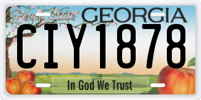 GA license plate CIY1878
