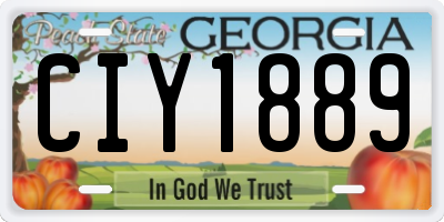 GA license plate CIY1889