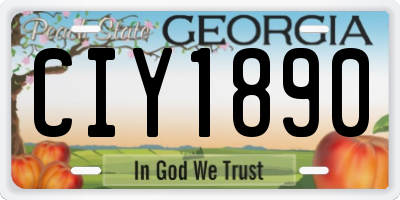 GA license plate CIY1890