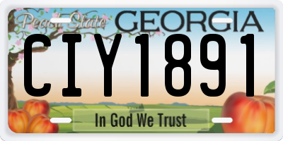 GA license plate CIY1891