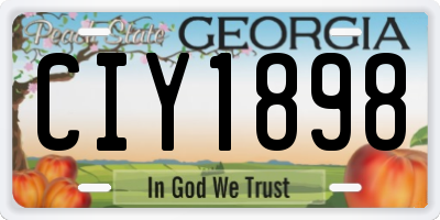 GA license plate CIY1898