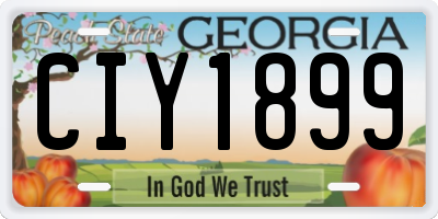 GA license plate CIY1899