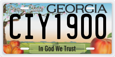 GA license plate CIY1900