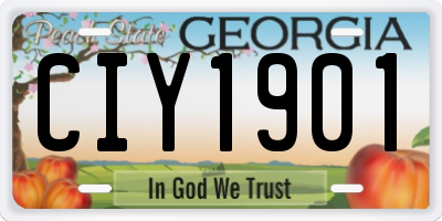 GA license plate CIY1901