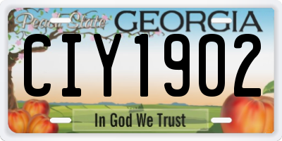 GA license plate CIY1902
