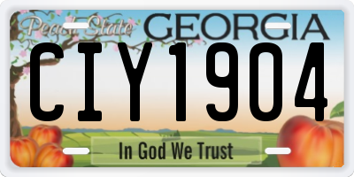 GA license plate CIY1904