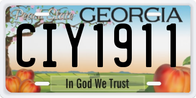 GA license plate CIY1911