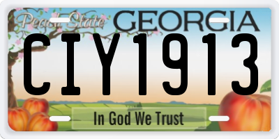 GA license plate CIY1913
