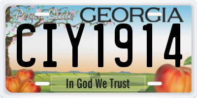 GA license plate CIY1914