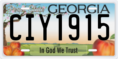 GA license plate CIY1915