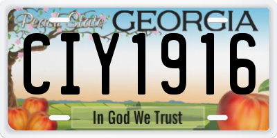 GA license plate CIY1916