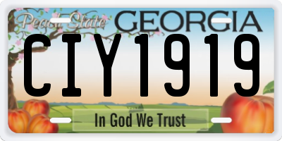 GA license plate CIY1919