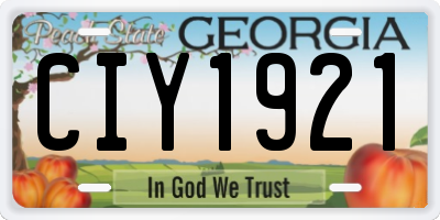 GA license plate CIY1921