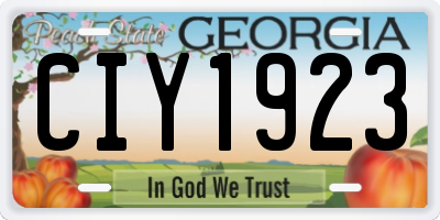 GA license plate CIY1923