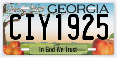 GA license plate CIY1925