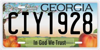 GA license plate CIY1928
