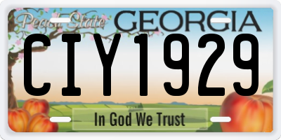 GA license plate CIY1929