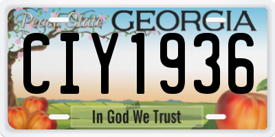 GA license plate CIY1936